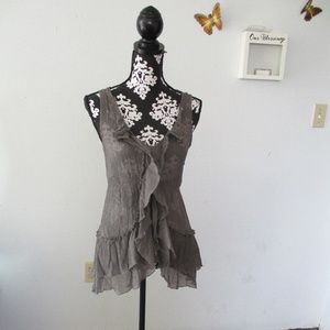 edge design by me ruffle tank top
